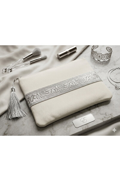 burjalmodah Attractive Silver Detailed Fabric Hand Purse