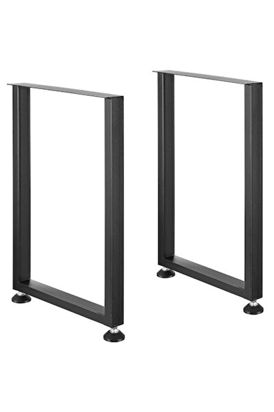 Vivatechnix Set 2 picioare de masă, Oțel, Negru, 71 x 45 cm, max 450 kg, Nive...