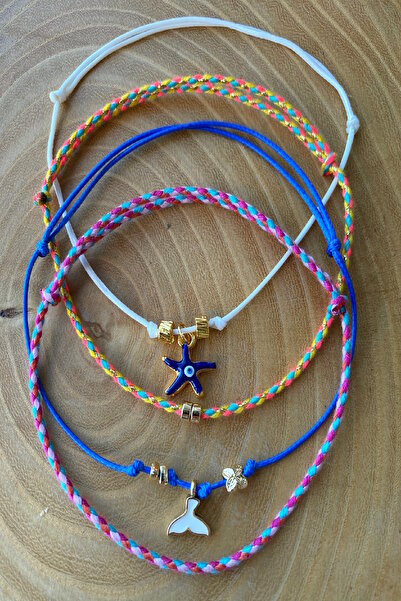 Shepidi 4-Piece Star Tail Flower Object Adjustable Anklet