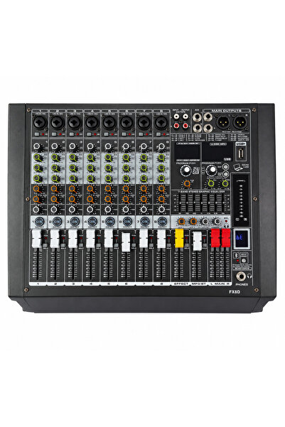 OEM Mixer audio, FX8D, cu amplificator 2 x 450W, 8 canale, Canal stereo, Blue...