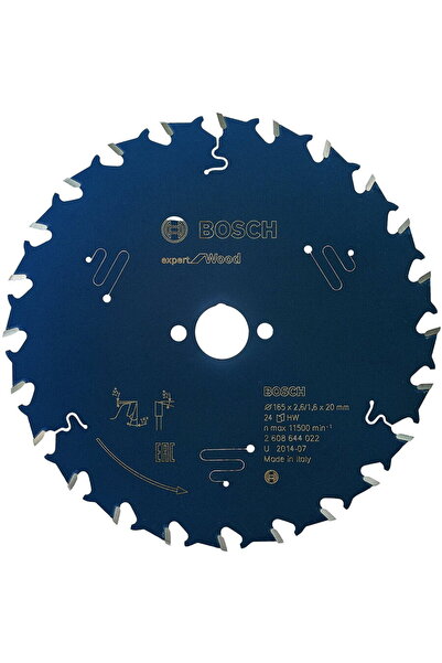 Bosch Panza de fierastrau circular pentru lemn, 165 x 20 x 2.6 mm, 24 dinti