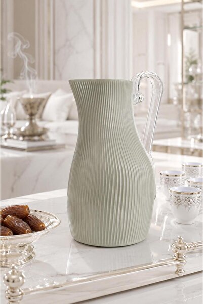 Generic Light Green Color and Transparent Handle Arabic Coffee Pot with Capac...