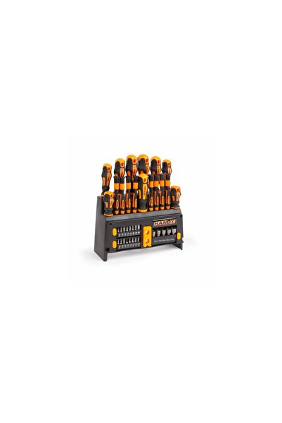 Handy Set de șurubelnițe, 39 piese cu suport – CR-V, biți, șurubelnițe de pre...