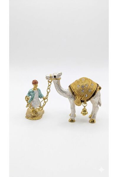 ZARORA Dubai Landmarks Miniature Showpiece with Arabic Men and Camel, Decorat...