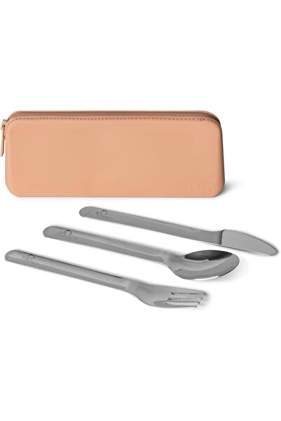 Citron - Stainless Steel Cutlery Set with Pouch Blush Pink - Eco-Friendly Ute...