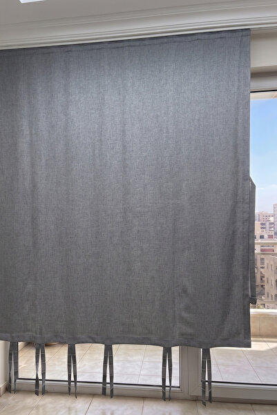 DEVRİM OLİVYA TEKSTİL Siva karnišna zavjesa za balkon, vodootporna gabardin t...