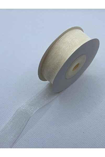 Lorin hobi Cream 2 cm 20 Meters Organza Tulle Ribbon No;3212