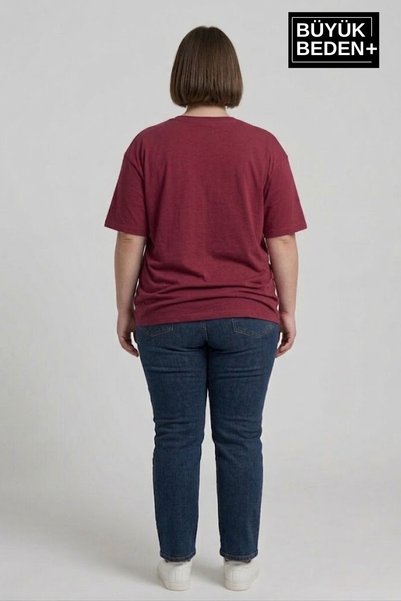 Superlife Tricou pentru femei, mărime mare, cu imprimeu Mid Brooklyn, 3xl-6xl, cu gât turnat SPR26BTSK510-8