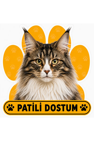 Parti Tasarla Pawed Friend Norwegian Forest Cat Sticker |   20X15 cm Self-Adh...