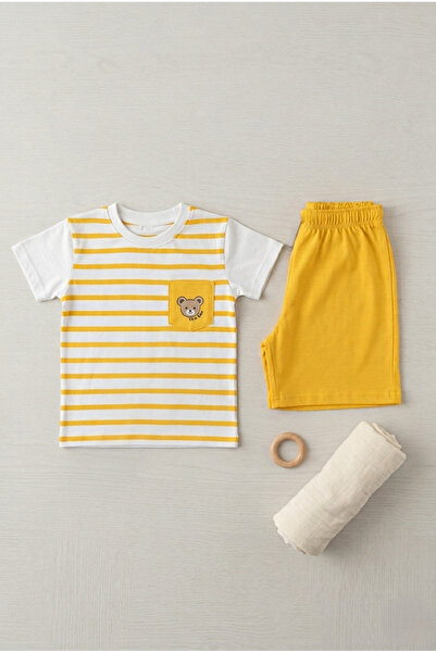 Yumak Bebek Ürünleri 100% cotton boys' two-piece shorts set - summer casual o...