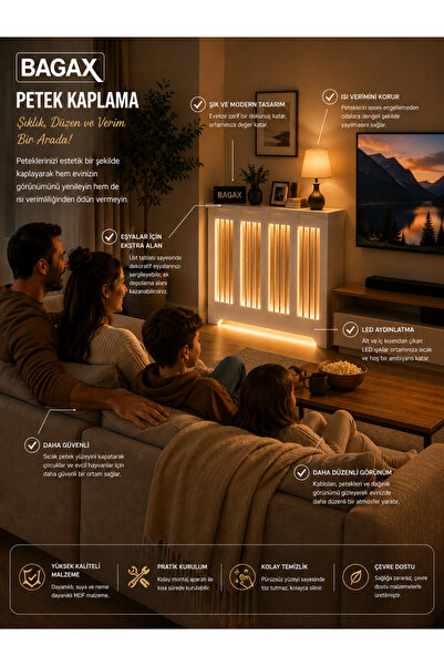 BAGAX **LED IŞIKLI ** PETEK KAPLAMA, Beyaz Renk,iç Ölçü 76 Cm Dış Ölçü 80 Cm ...
