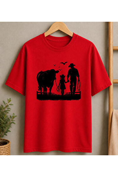 VODEXA Women's Oversize T-Shirt Farm Printed 100% Cotton T-Shirt Comfortable Fit