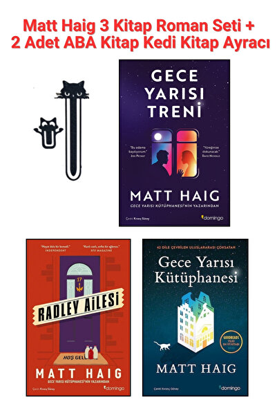Aba Kitap Matt Haig Roman Seti 3 Kitap, Gece Yarısı Treni, Gece Yarısı Kütüph...