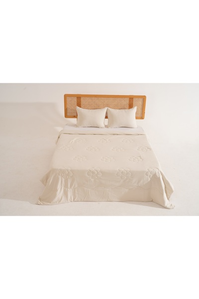 UYKUPEREST Bloomy Beige Thin Quilted Sleeping Set Single 180X235