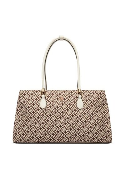 Tommy Hilfiger TH GRACE JACQUARD KAHVE KADIN EL ÇANTASI