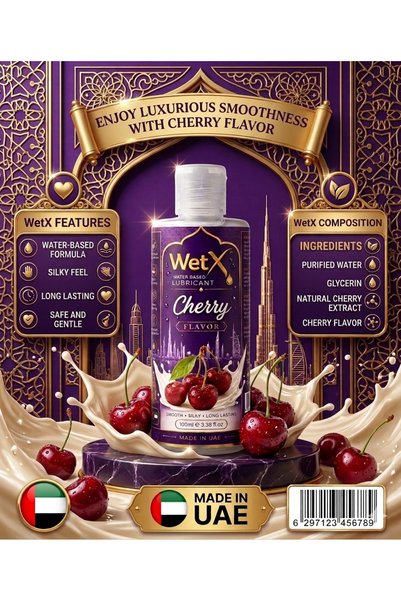 WetX Sweet Cherry Flavored Water Based Lubricant (100ml) | Long Lasting Pleasure - Natural Feeling - Smooth & Silky