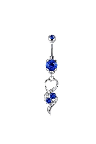 AMALFİ Σκουλαρίκια Piercing, Μπλε Σκουλαρίκι Αφαλού, Κρεμαστό από Χειρουργικό...