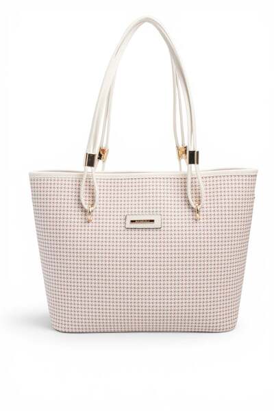 Silver Polo Burgundy - Bone Plaid Line Square Women's Shoulder Bag Sp1282