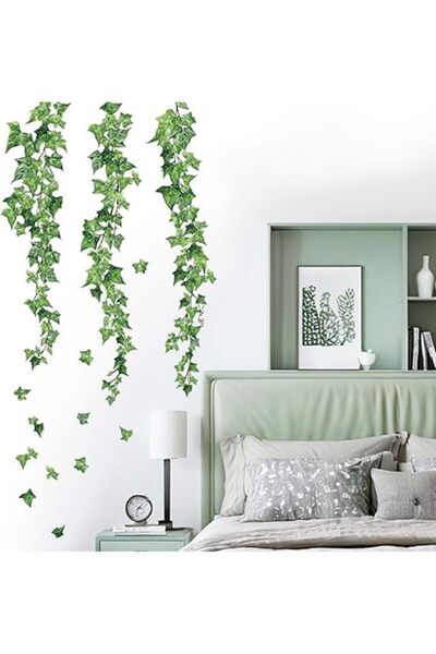 The Bros Hanging Vine Wall Stickers - Green Nature Plants Leaves Ivy Wall Decals