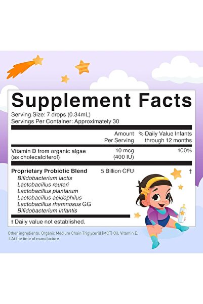 lovebug PROBIOTICS Baby drops 0+ months, 10 ml (30-day supply) 5 billion CFU with L GG, B Infantis USDA Organic, Allergen-free