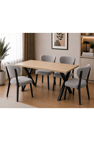 Cosargroup ELMA Sandalye 70X110 ÇAM Yemek Masası Mutfak Masası 4 Kişilik Masa...