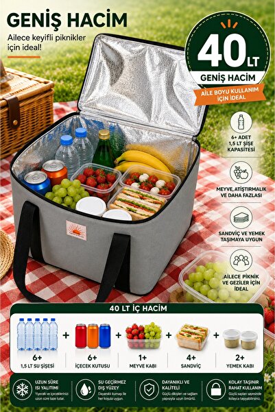 visees 40 Liter Thermal Ice Cooler Bag Foldable Ice Cooler Bag for Picnic, Ca...