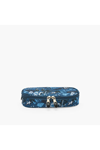 ST Right St.Right Graffiti Print Pencil Case with Zip Closure
