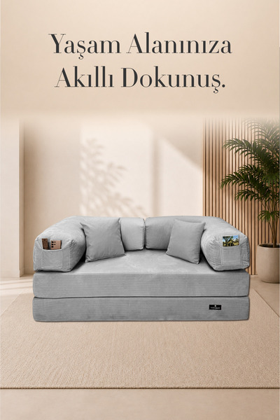 HAPPYNIGHT GALA Modüler Süngerli Koltuk 180x90x63 cm Cepli Modern Oturma Koltuğu