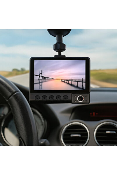 Vivendo Camera Auto cu Oglinda Retrovizoare 3-in-1 – Ecran 4 inch, viziune no...