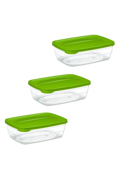 Z Store Recipiente pentru depozitarea alimentelor cu capac verde 2l - 3 bucăți