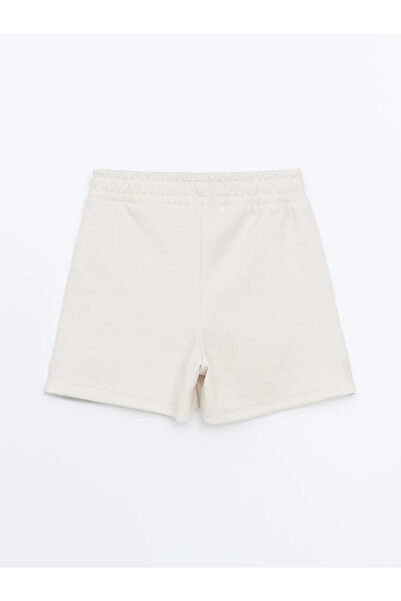 LC Waikiki Beige Girl's Shorts with Elastic Waist