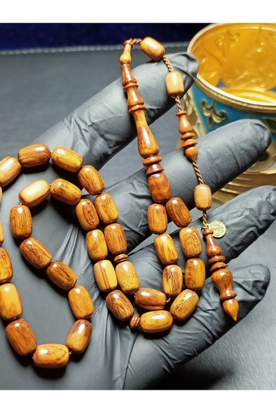 METEBAZAAR 7X11 mm isa Ceran İmzalı Yılan Ağacı Tesbih