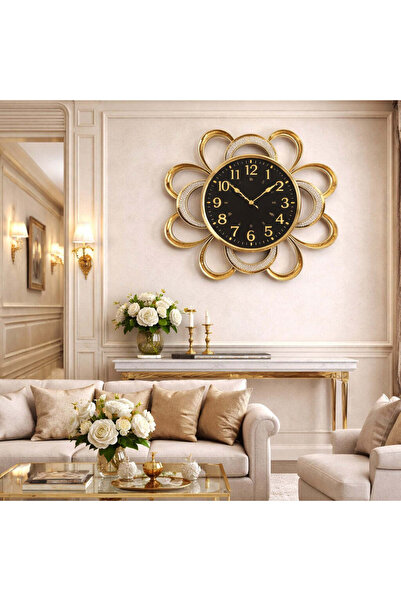 Vivendo Ceas de perete decorativ floral 58 cm fosforescent design elegant mod...