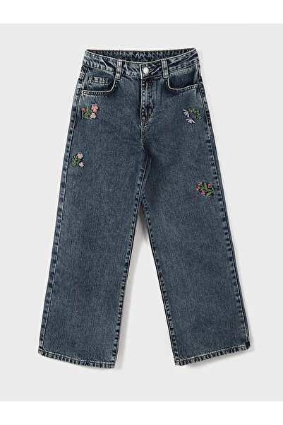 LC Waikiki Blue Wideleg Girl's Jean Trousers