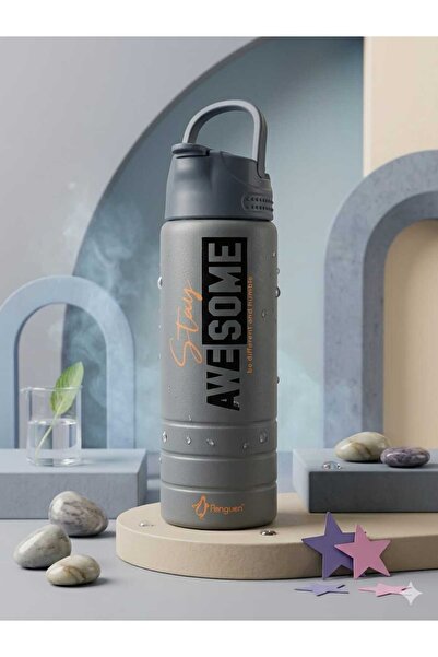 Lider MAGNESİA 750 ML 304 PASLANMAZ ÇELİK SU MATARASI SIZDIRMAZ KAPAKLI PİPET...