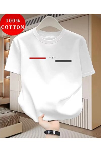 LELVANİ Men's Whatever Text Printed Crew Neck T-Shirt