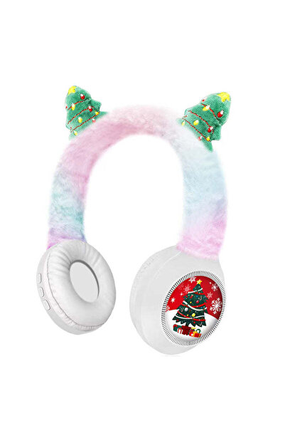 Vivendo Casti pufoase din plus, Wireless Bluetooth cu urechi model brad de Cr...