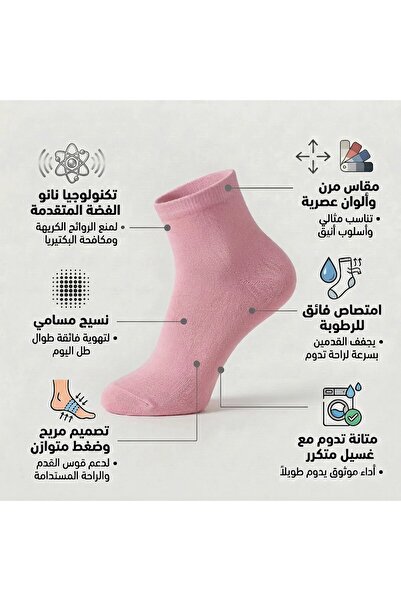 DODOLIZA Women Classic Bamboo Comfort Socks with Nano Silver Anti Bacterial M...