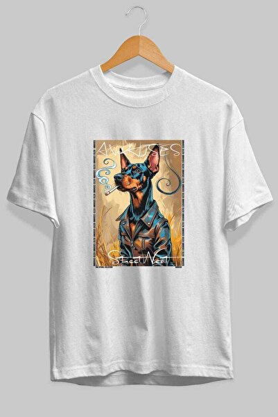Ankhises Tricou supradimensionat alb cu imprimeu Dog For Dog Lovers, 100% bum...