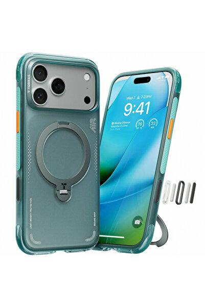 TORRAS Husa pentru Apple iPhone 17 Pro Max, Torras, Ostand Spin Air, Verde