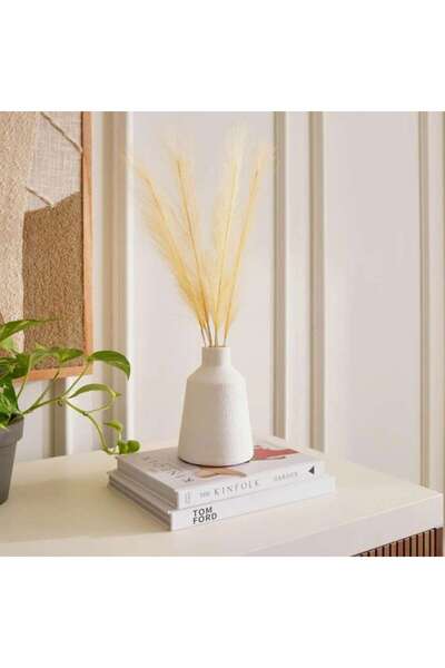 PAN HOME مجموعة ريش صناعي 6 قطع 52 سم - أصفر