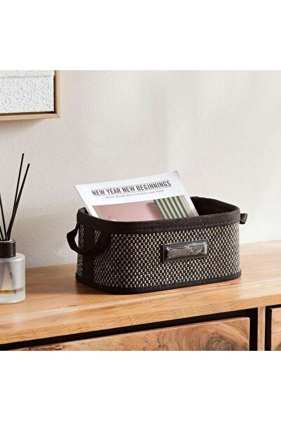 PAN HOME Dorian Bamboo Rectangular Basket With Fabric Liner 28x18x12.5cm-natu...