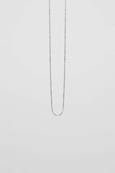 ablukaonline Unisex Thin Box Chain Steel Necklace Silver