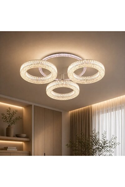 Alessandro DESIGN Lustra LED RONDA Nobile 46W, 3 Cercuri, Telecomanda, Dimabi...