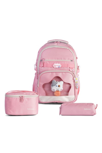 Relaxion Set of 3 Children's Primary School Bags with Pen Holder and Lunch Ba...