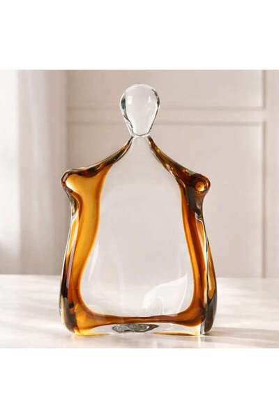 PAN HOME Redee Glass Man Decor Figurine 14x7x21cm - Brown