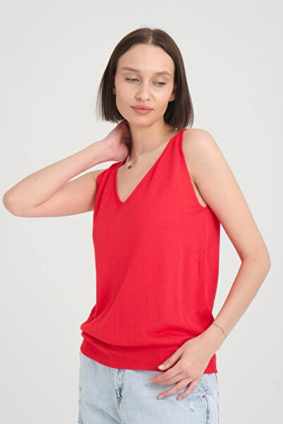 Clothes Fast Women's V-Neck Sleeveless Knitwear Blouse Soft Textured Casual S...