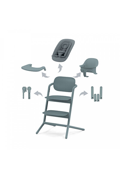 Cybex Scaun-masă înalt pentru bebeluși Lemo 2, 4 în 1 - Albastru Piatră
