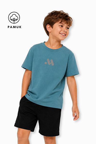 difa kids Tricou pentru băieți, gri strălucitor, imprimat, casual, cu mânecă ...