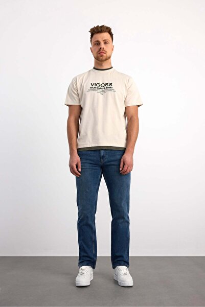 Vigoss Jeans Vigoss Oversize Double Collar Men's T-Shirt 63085-30005